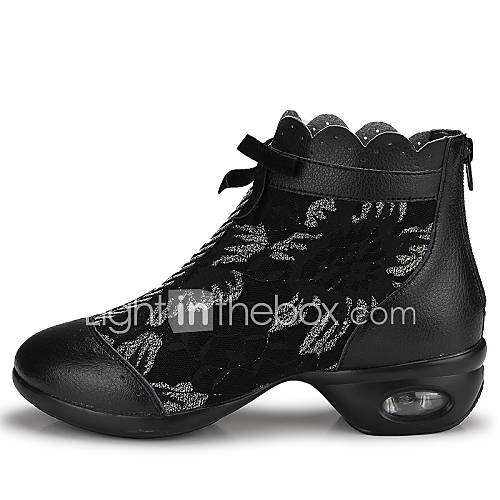 Leatherette and Mesh Upper Dance Shoes Dance Sneaker for Women