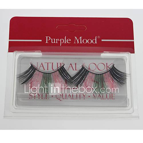 1 Pair Pro High Quality Hand Made Synthetic Fiber Hair Mixing Color Thick Long Shimmer Cannetille Style False Eyelashes