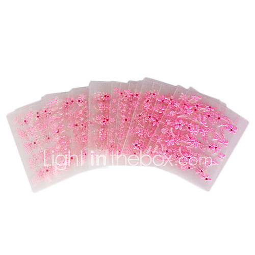 30PCS Pink 3D Design Nail Art Stickers