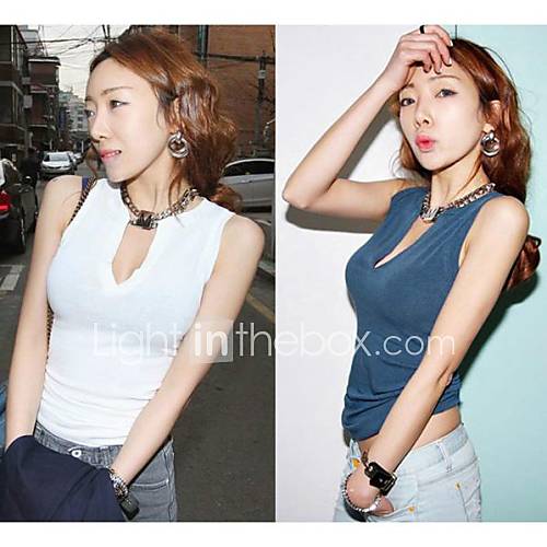 Womens Sexy V Neckline Sleeveless Modal T shirt