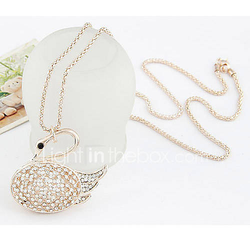 Womens New Style Gemmy Swan Shaped Necklace