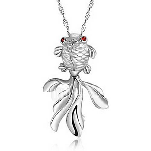 Vintage Fish Shape Womens Slivery Alloy Necklace(1 Pc)