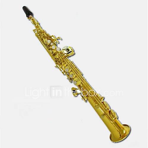 Henlucky High pitch Soprano Saxophone One Piece Straight B Flat Saxe Top Musical Instrument Sax