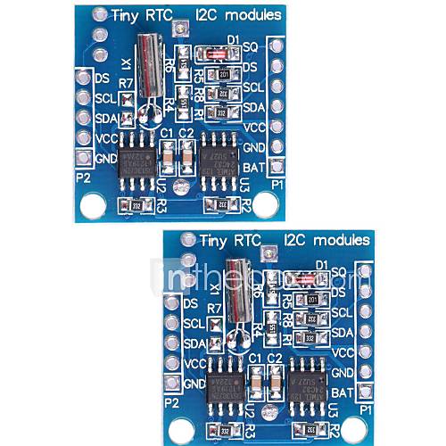 Arduino DS1307 I2C RTC DS1307 24C32 Real Time Clock Module   Blue (2PCS)