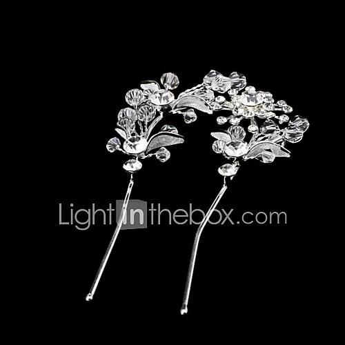 Alloy Womens U Shape Wedding/Party Hair Combs With Rhinestone And Crystal