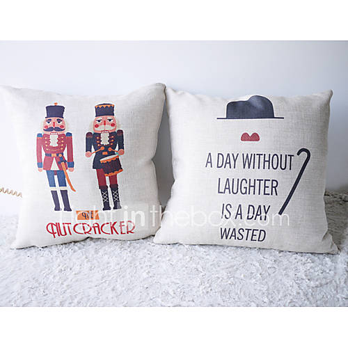 Set of Two Cartoon Character and Chaplin Laughter Decorative Pillow Covers