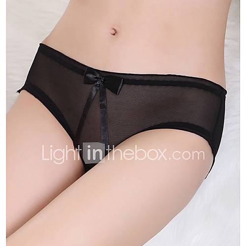 Womens Heart Pattern Lace Bow Brief