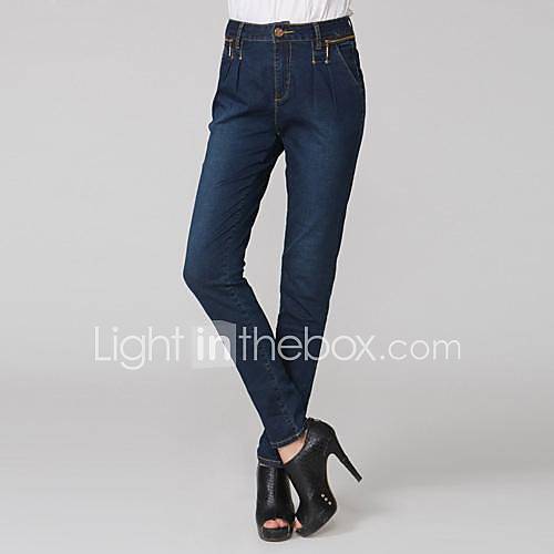 Women Simplicity Elasticity Summer Blue Harem Pencil Jeans