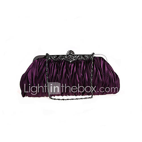 BPRX New WomenS Simple Satin Dual Purpose Evening Bag (Purple)