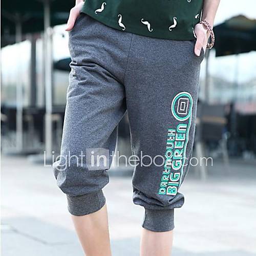 Mens Korean Style Casual Cropped Pants Sport Shorts