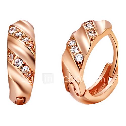 Elegant Gold Or Silver Plated With Cubic Zirconia Oval Ring Womens Earrings(More Colors)