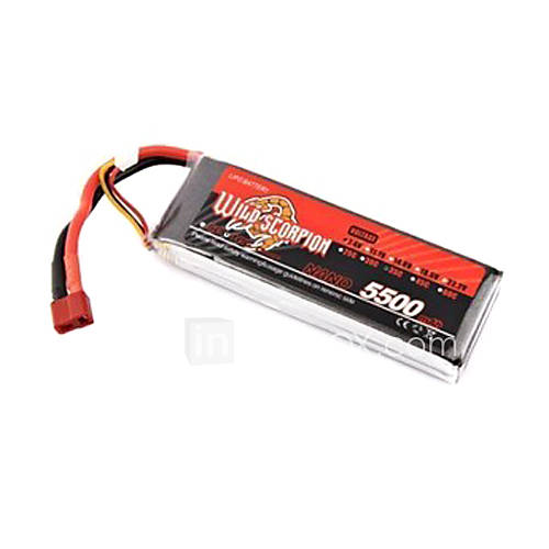 Wild Scorpion 7.4V 2S 5500mAh 35C Li Po Battery(T Plug)