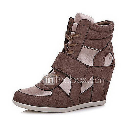 Leather Womens Wedge Heel Wedges Fashion Sneakers Shoes(More Colors)