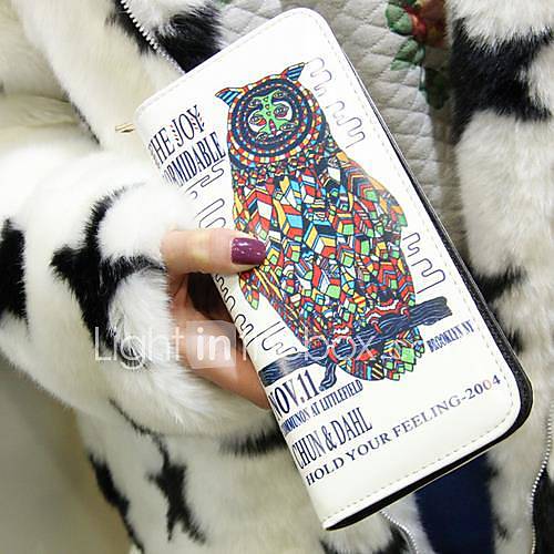 Womens Fashion Owl Long Wallet