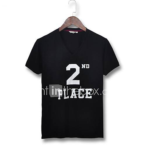 Mens Han Edition Cultivate Ones Morality Short Sleeve