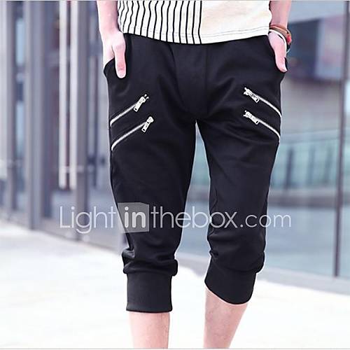 Mens Fashion Casual Cropped Cotton Pants