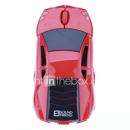 Sound Friend 9198 2.4G Wireless Super Car Optical Mouse with 2 Batteries Red