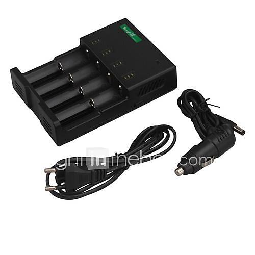 SingFire US UC1 4 Slot Intelligent Universal Battery Charger w/ 12V Car Charger   Black (US Plug)