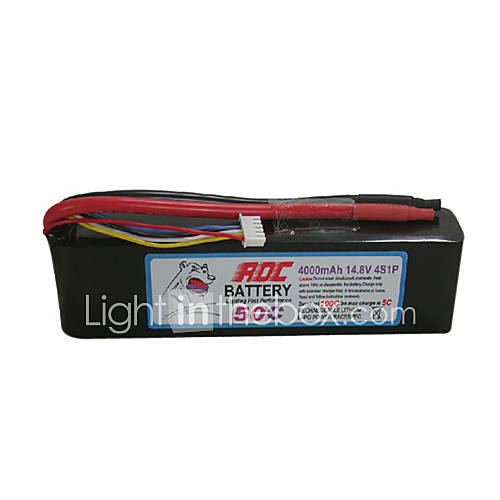 ROC 14.8V 4000mAh 50C Li po Battery(Banana Plug)