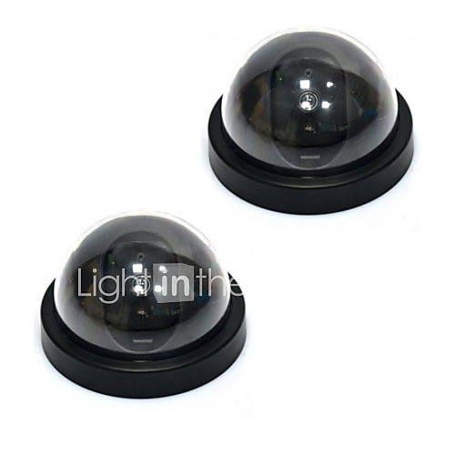 2 Pack Dummy Fake Imitation Dome Security Cameras with Flashing Light LED Home CCTV Simulated Surveillance Cameras