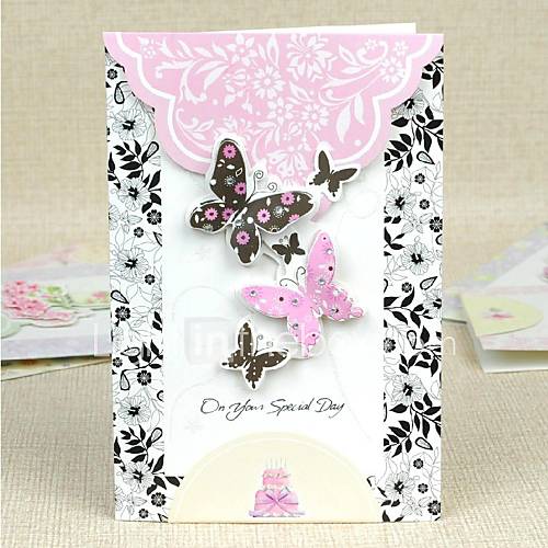 Butterfly Theme Side Fold Greeting Card for Mothers Day