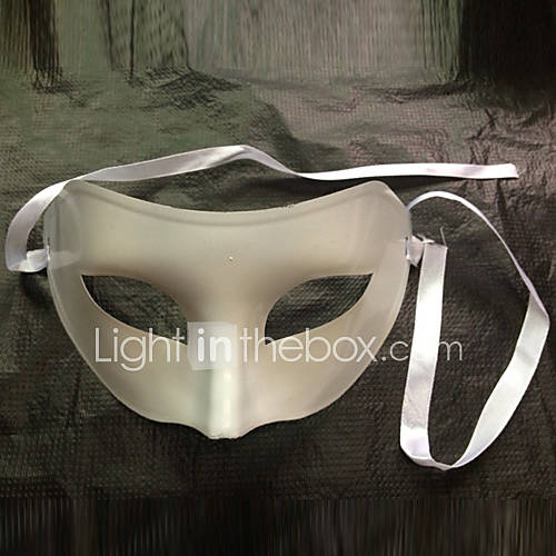 Twinkling Flattop White PVC Party Half face Mask