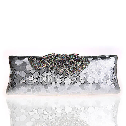 ONDY NewPeacock Diamond Elegance Evening Bag (Silver)