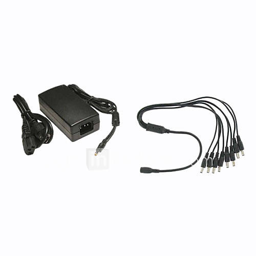 12V DC 5Amp Power Supply For 8Channel CCTV Security Camera System With 2.1mm Power Jack 8 Camera Power Supply