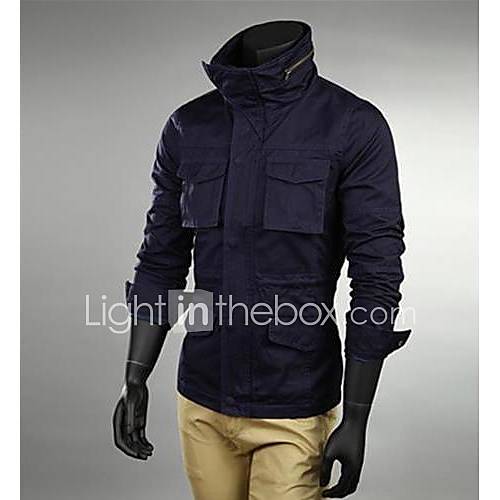 Mens Casual Fashion Stand Collar Jacket