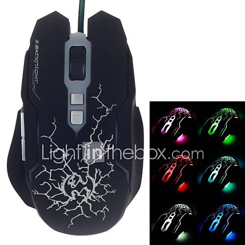 BATKNIGHT Ghost Bat S3200 ESports Colorful Glare USB Gaming Mouse (400 4000 DPI)