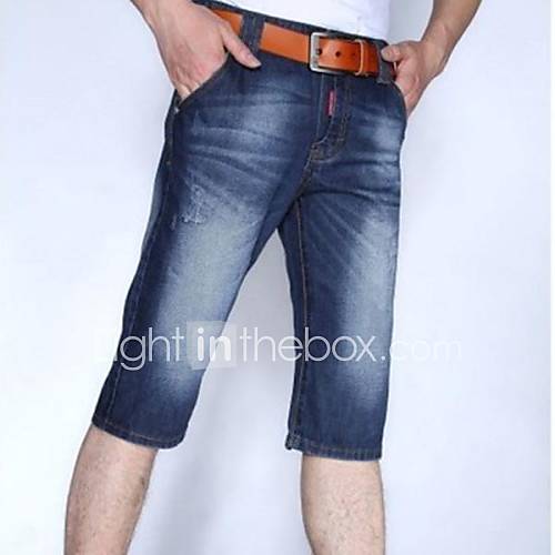 Mens Summer Casual Short Denim Pants(Belt Not Included)