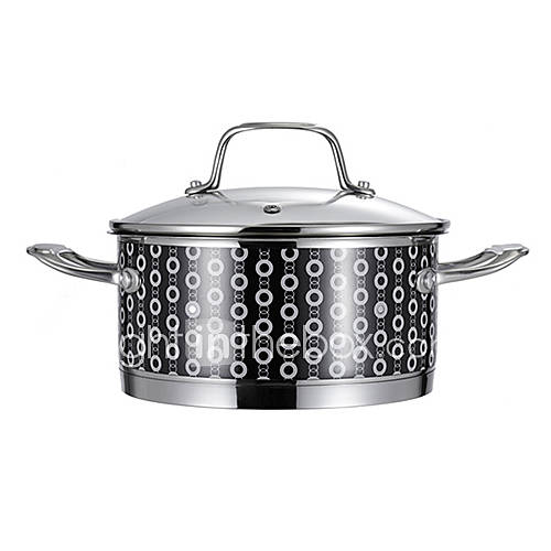 3 QT Stainless steel Soup Pot with Glass Cover, Dia 20cm x H10cm