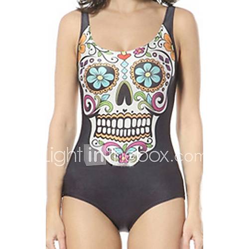 Womens Creative Skull One piece Swimwear