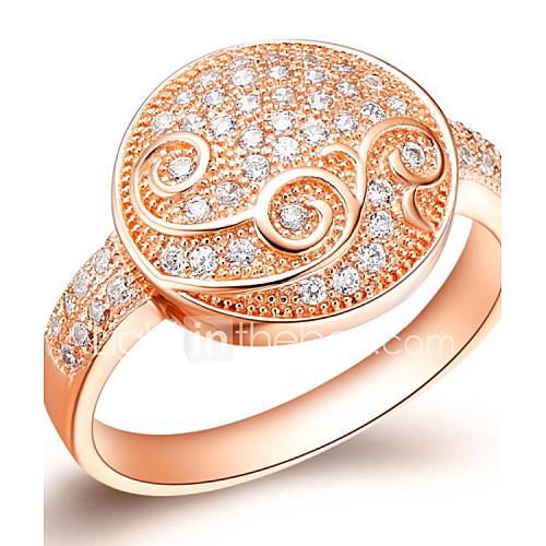 Stylish Sliver Or Gold With Cubic Zirconia Round Womens Ring(1 Pc)