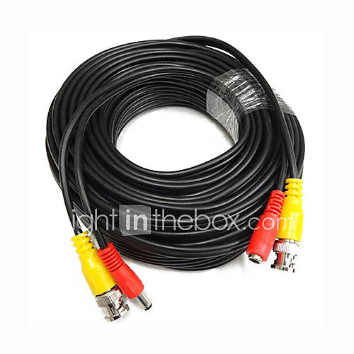 65 Feet BNC Video Cable with Power Wire for CCTV Security Cameras