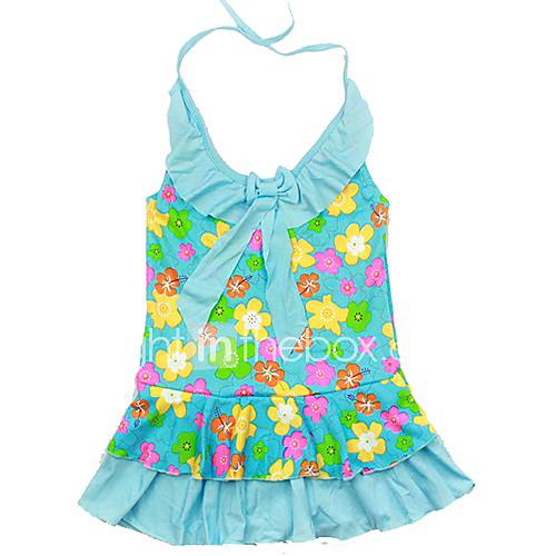 Girls Lovely Floral Print One Piece Swimwear