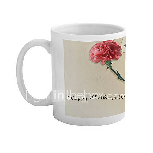 Happy Mothers Day Carnation Pattern Ceramic Mug