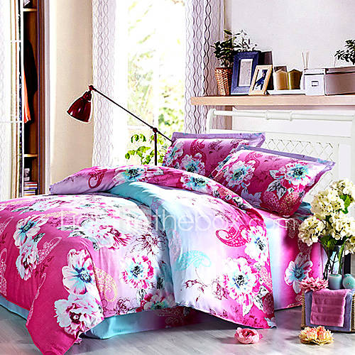 LIONSUZ Beautiful Mood Printing Cotton Four Piece(Screen Color)