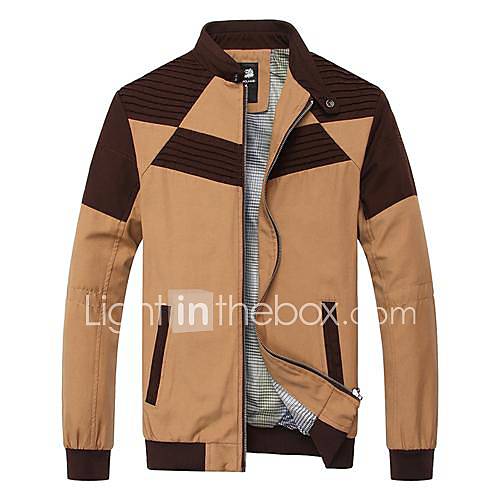 Stitching Fashion Jacket Collar Thin Mens Cotton