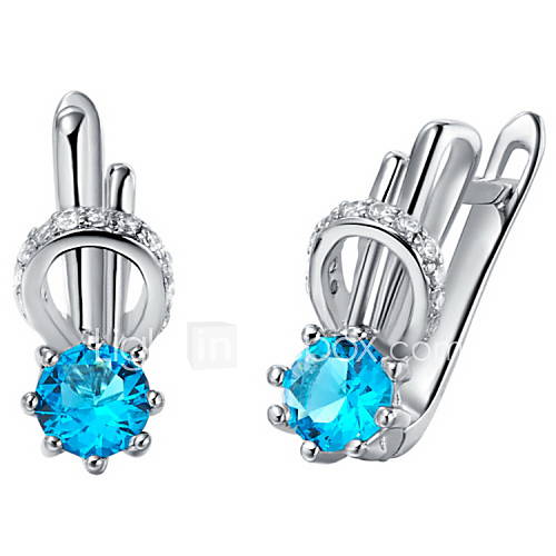 Fashionable Silver Plated With Cubic Zirconia Irregular Womens Earrings(More Colors)
