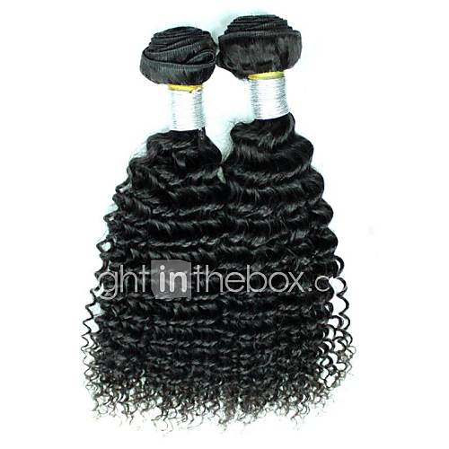 14Inch Virgin Hair Extension 100% Human Hair Kinky Curly Natural Color