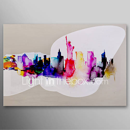 Hand Painted Oil Painting Abstract Construction Series One with Stretched Frame Ready to Hang