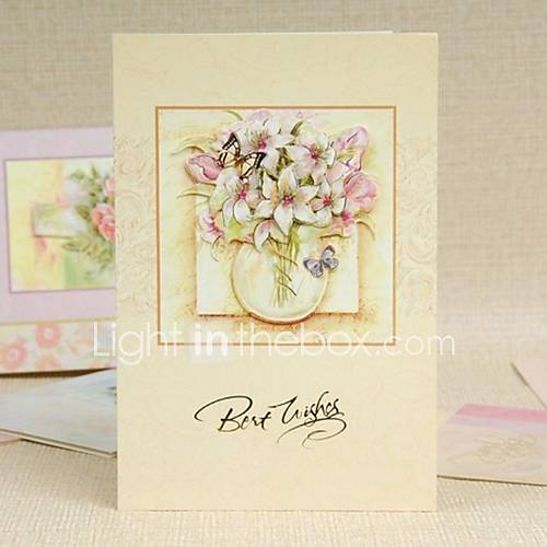 Floral Vertical Side Fold Greeting Card