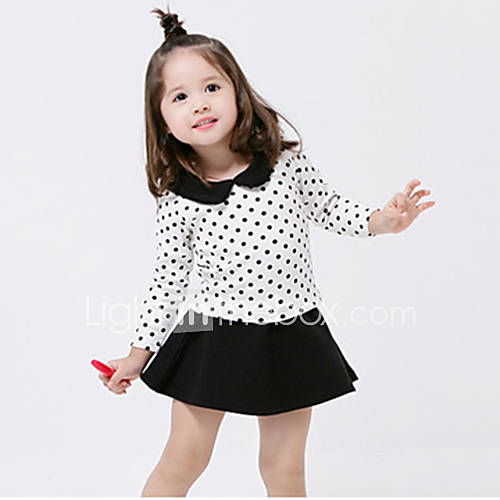 Girls Cotton Long Sleeve Short Dresses