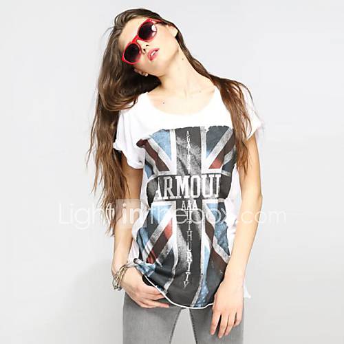 Womens Fashion Crew Neck Short Sleeve Pure Cotton T Shirt