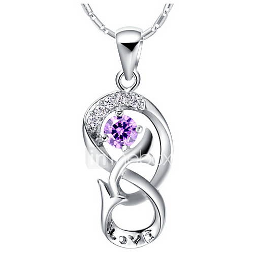 Graceful Swan Shape Silvery Alloy Womens Necklace(1 Pc)(Purple,White)