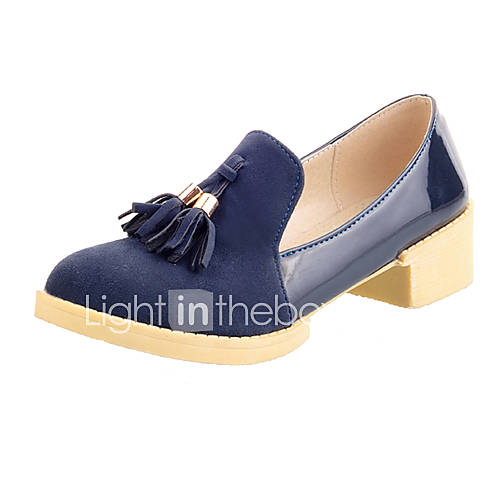 Suede Womens Chunky Heel Comfort Loafers Shoes (More Colors)