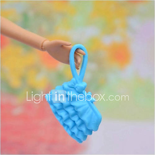 Barbie Doll Candy Girl Blue Ruffles Handbag with Bowknot