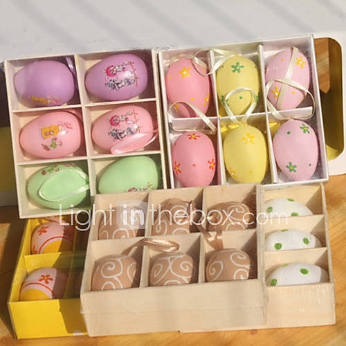 2H Plastic Festival Gift Easter Eggs 6Pcs/set(Random Color)