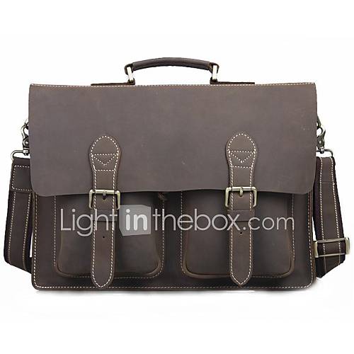 Mens Vintage Briefcase 16 Laptop Case Messenger Shoulder Bag